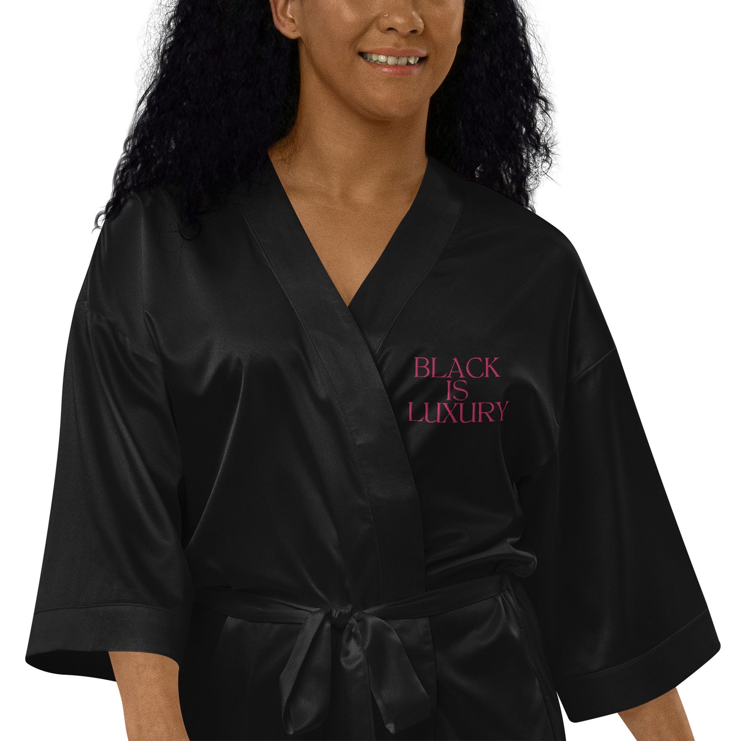 Black is Luxury Satin robe