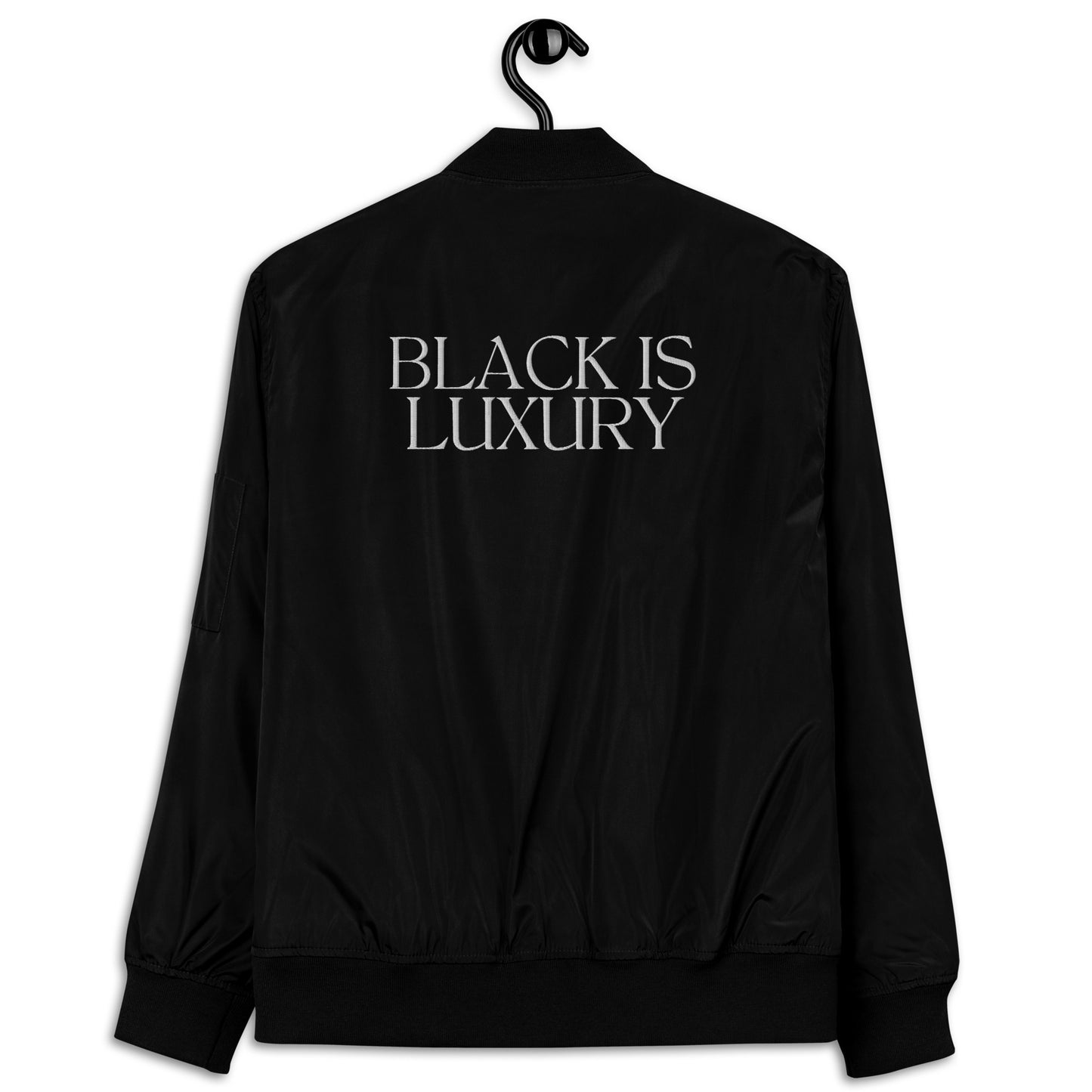 Black is Luxury Bomber White Print