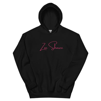 Zoe Sharee Embroidered Unisex Hoodie Pink