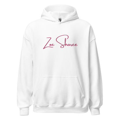 Zoe Sharee Embroidered Unisex Hoodie Pink