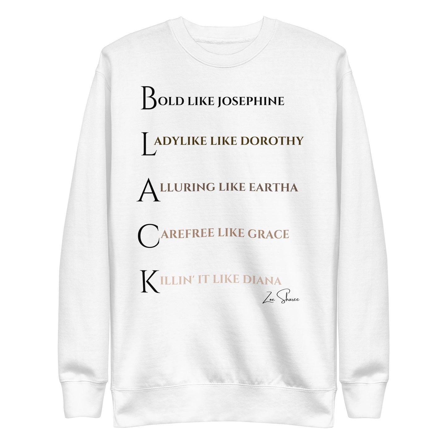 Black Women Icons Brown Premium Sweatshirt